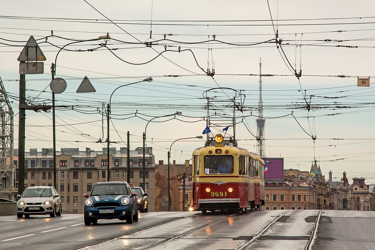 Санкт-Петербург, ЛМ-49 № 3691; Санкт-Петербург — Трамвайный парад в честь 310-летия Санкт-Петербурга