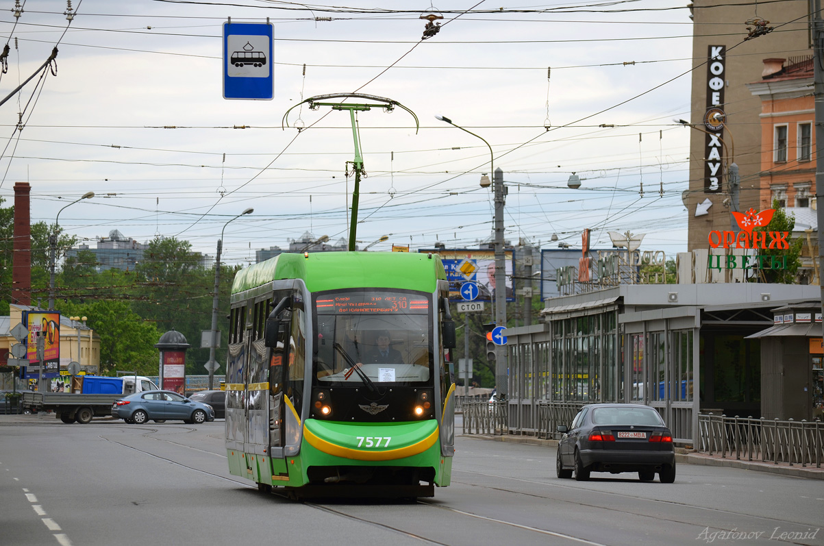 Санкт-Петербург, ЛМ-68М2 / ТС-73 № 7577; Санкт-Петербург — Трамвайный парад в честь 310-летия Санкт-Петербурга