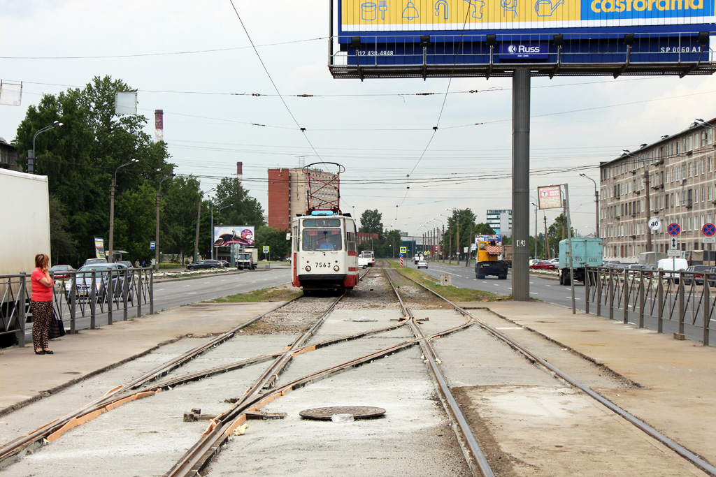 Санкт-Петербург, ЛМ-68М № 7563; Санкт-Петербург — Строительство новых трамвайных линий