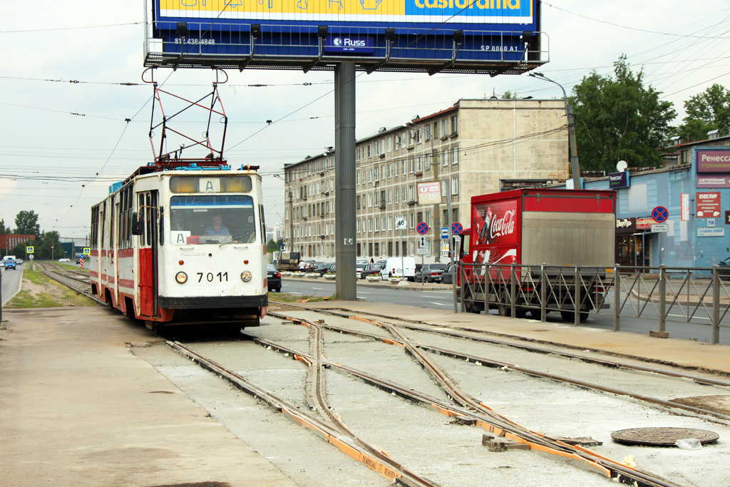 Санкт-Петербург, ЛВС-86К № 7011; Санкт-Петербург — Строительство новых трамвайных линий