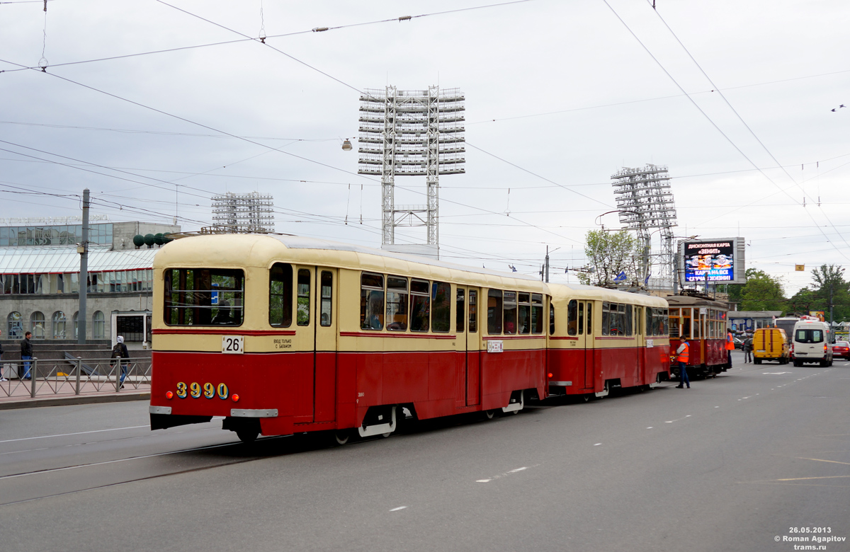 Санкт-Петербург, ЛП-49 № 3990; Санкт-Петербург — Трамвайный парад в честь 310-летия Санкт-Петербурга