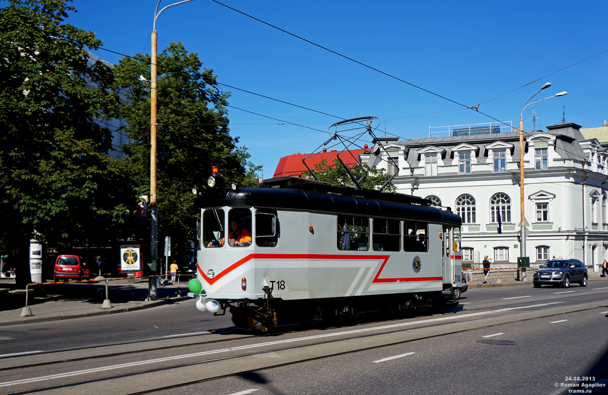 Таллин, Моторный двухосный вагон № T-18; Таллин — 125-летие Таллинской конки (Таллинского трамвая)