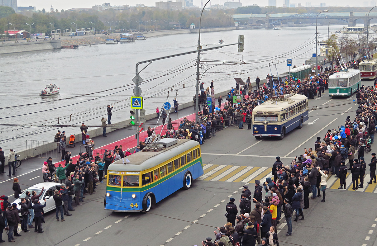 Санкт-Петербург, ЯТБ-1 № 44; Москва, МТБ-82Д № 1777; Москва — Парад в честь 82-летия Московского троллейбуса