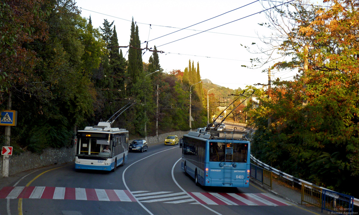 Крымский троллейбус, Богдан Т60111 № 6307; Крымский троллейбус, Богдан Т70115 № 6403