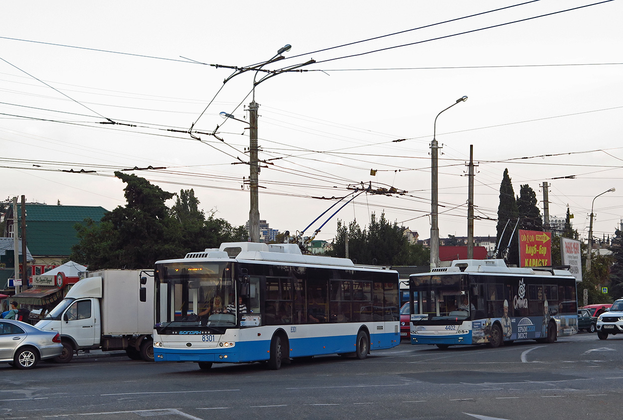 Крымский троллейбус, Богдан Т70110 № 8301; Крымский троллейбус, Богдан Т70115 № 4402